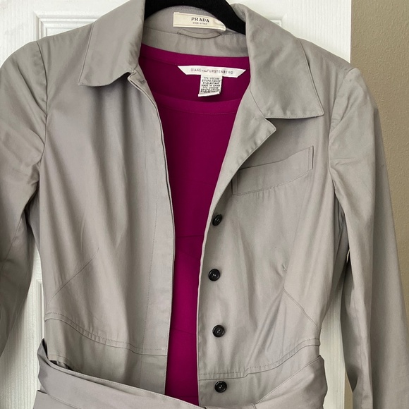 Prada Light Gray Trench Coat - Picture 4 of 11